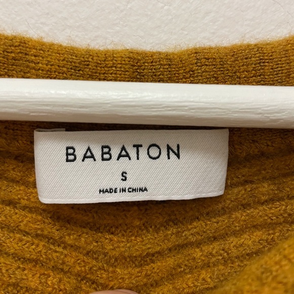 Babaton Aritzia marino wool ribbed scooped neck orange sweater size small - Picture 4 of 9